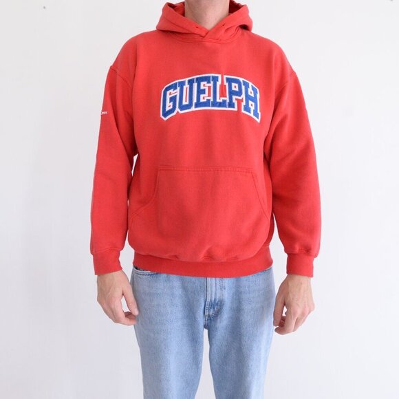 Gildan Activewear Red Guelph University Hooded Pullover Sweater Medium - Picture 1 of 12